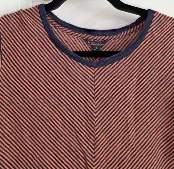 Women's Brooks Brothers Terracotta Orange & Navy Blue T Shirt, Size S - Picture 4 of 14